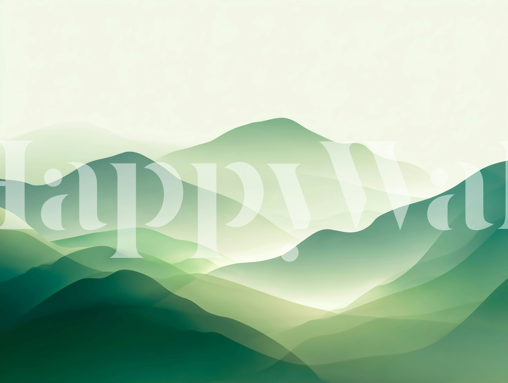 Soft green hills against a light background wallpaper