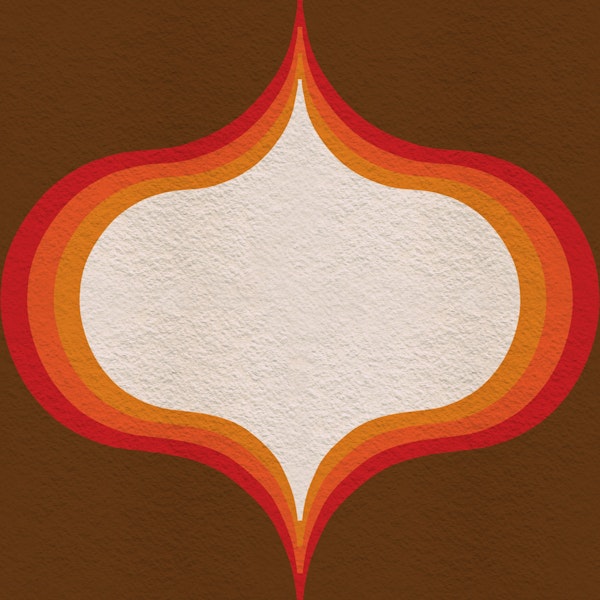 Retro Groovy Medallion Sunset Tones