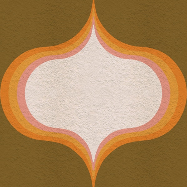 Retro Earth Tones Medallion on Ochre