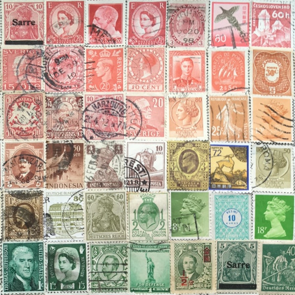 Travel World Postage Stamp Collage