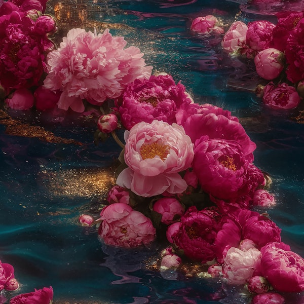 Opulent Pink Peonies Dark Romantic