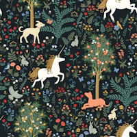The Unicorns Garden - Black Med Large wallpaper