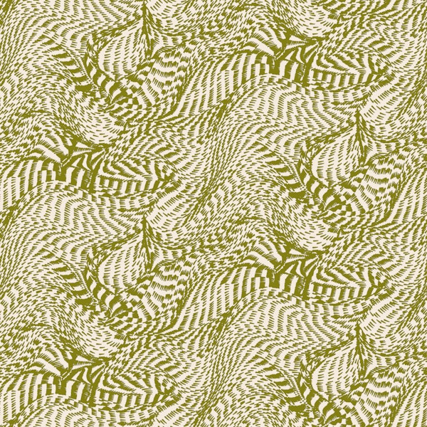 Vibrant Abstract Olive Waves Optic Illusion