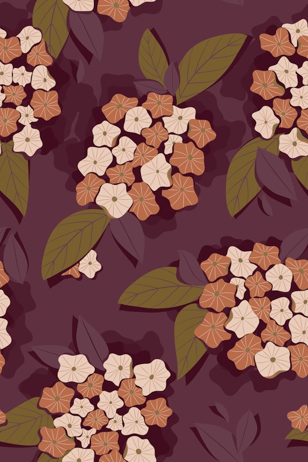 Blossoms on Maroon