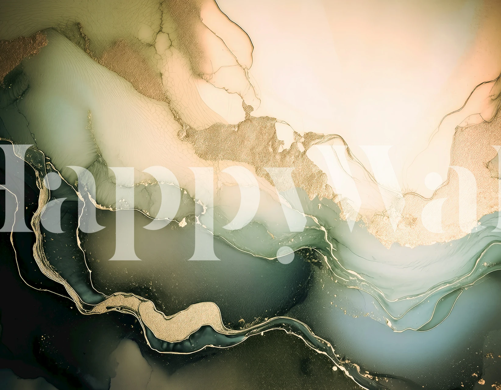 Sage green and beige marble abstract wallpaper