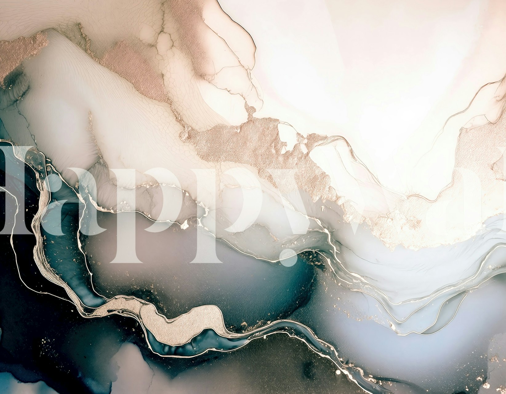 Marble flow wallpaper with blue and pink tones in an abstract style