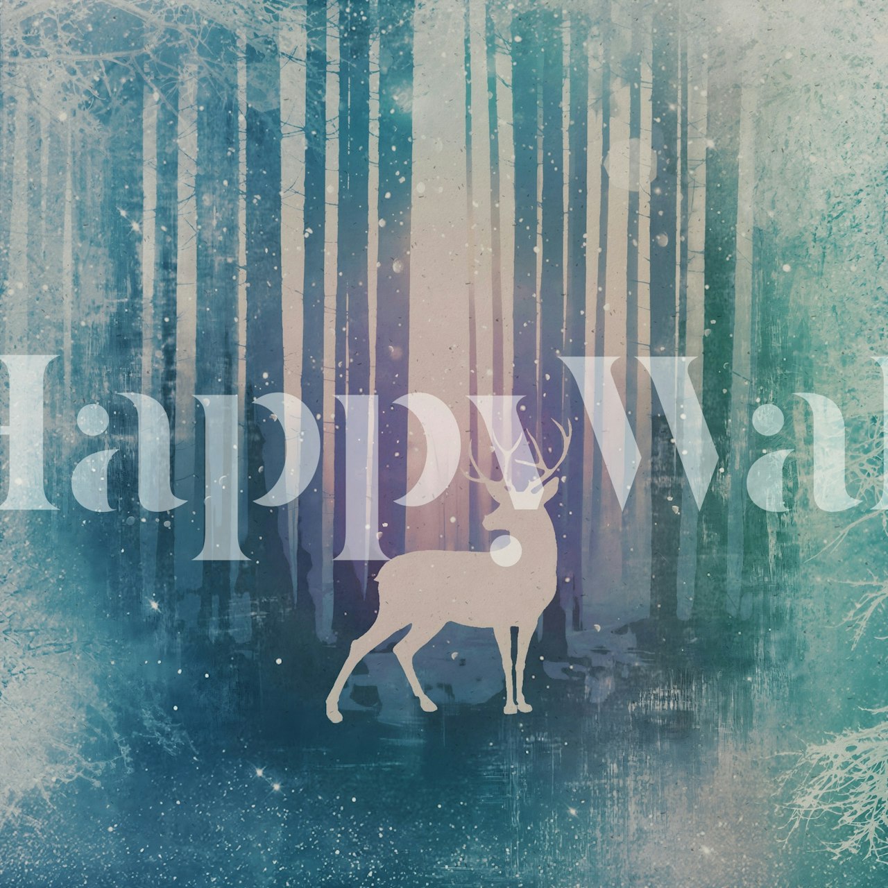 Silent Winter Woods tapet i et rom