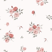 Softly Blooming Roses cream wallpaper