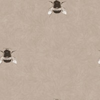 Buzzing Bumblebees on Mocca Brown Foliage wallpaper