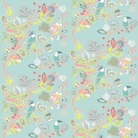 Toucans Indienne in Teal carta da parati