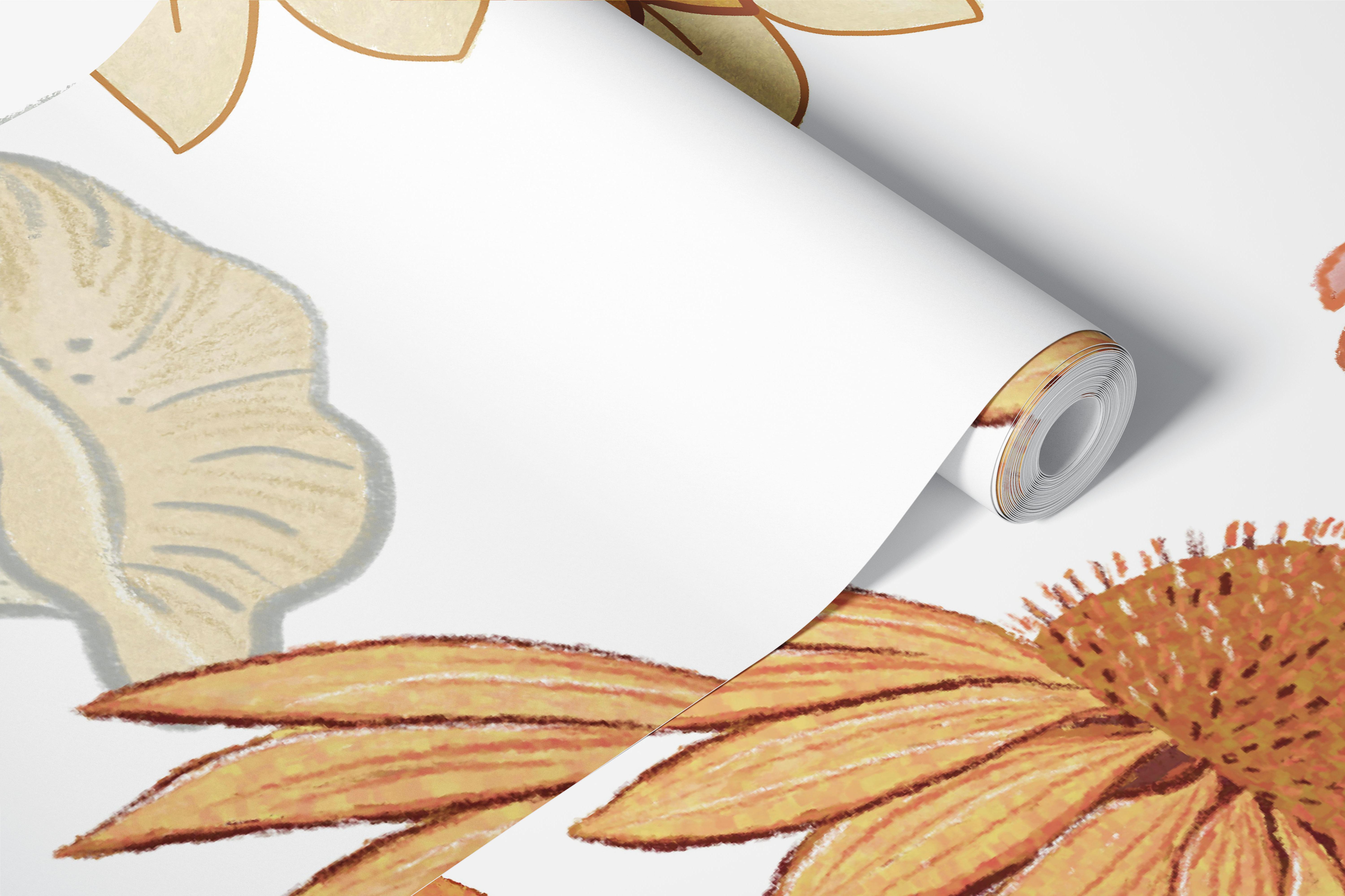 Spring watercolor flowers wallpaper v místnosti