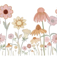 Spring watercolor flowers meadow tapet