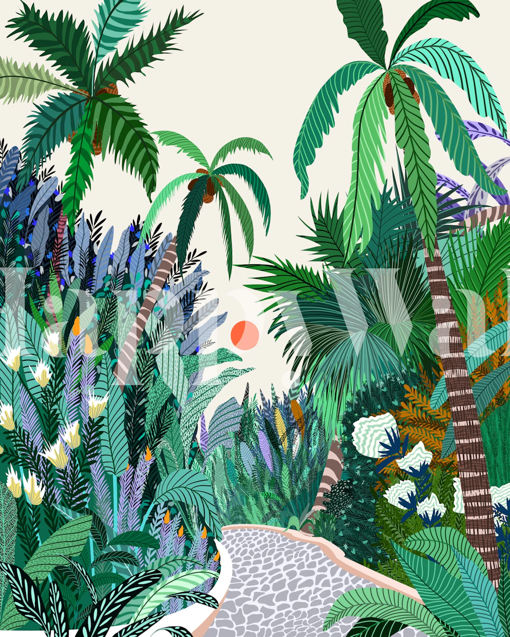 Urban Jungle Route tapet i et rum