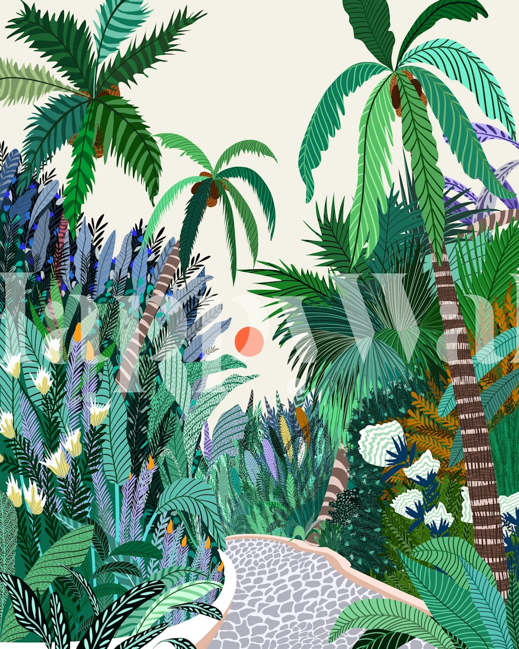 Urban Jungle Route wallpaper in a room