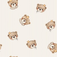 Royal Teddy Bears - stripes wallpaper