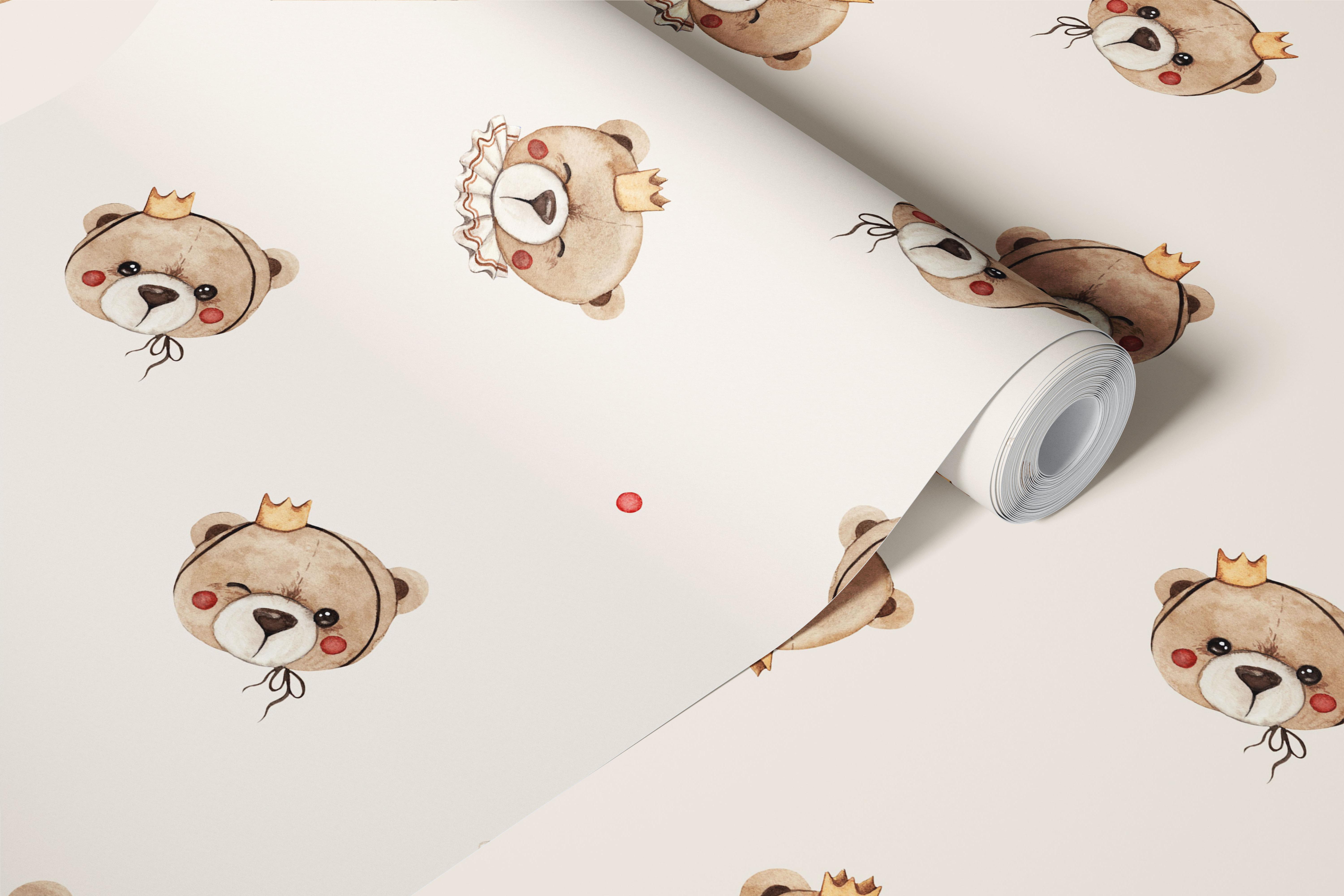 Royal Teddy Bears wallpaper in a room setting