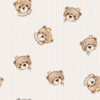 Royal Teddy Bear - stripes small wallpaper