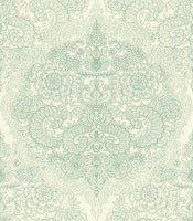 Victorian Art Nouveau Doodle in Soft Sage wallpaper