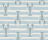 Nautical Lobster Stripe - Soft Grey Blue tapete