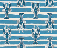 Coastal Lobster Stripe - Bold Ocean Blue tapete