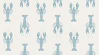 Fun Coastal Lobster Print - Soft Grey Blue tapete