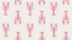 Fun Retro Lobster Print - Pink and Cream