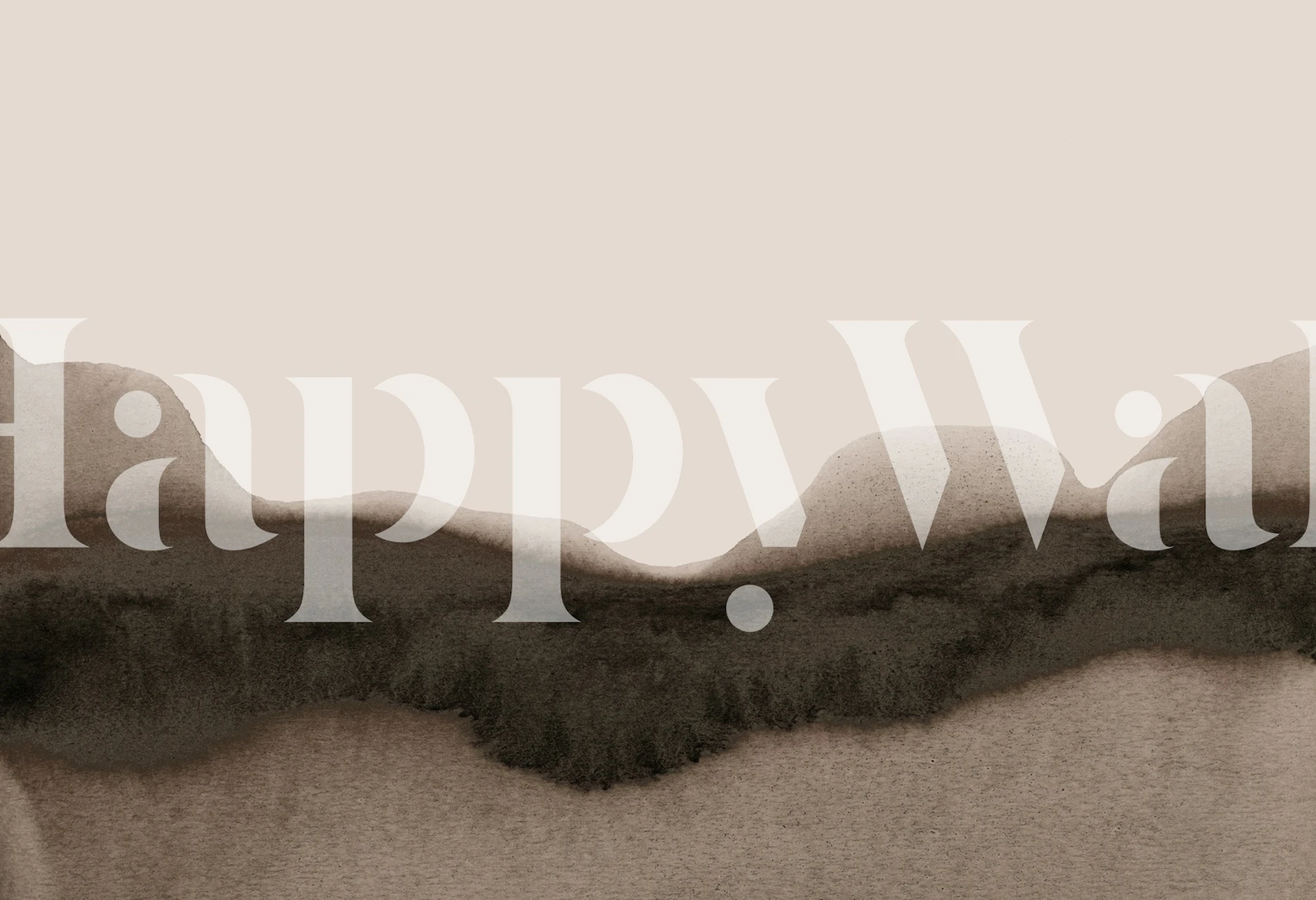 Abstract brown and beige mountain horizon wallpaper