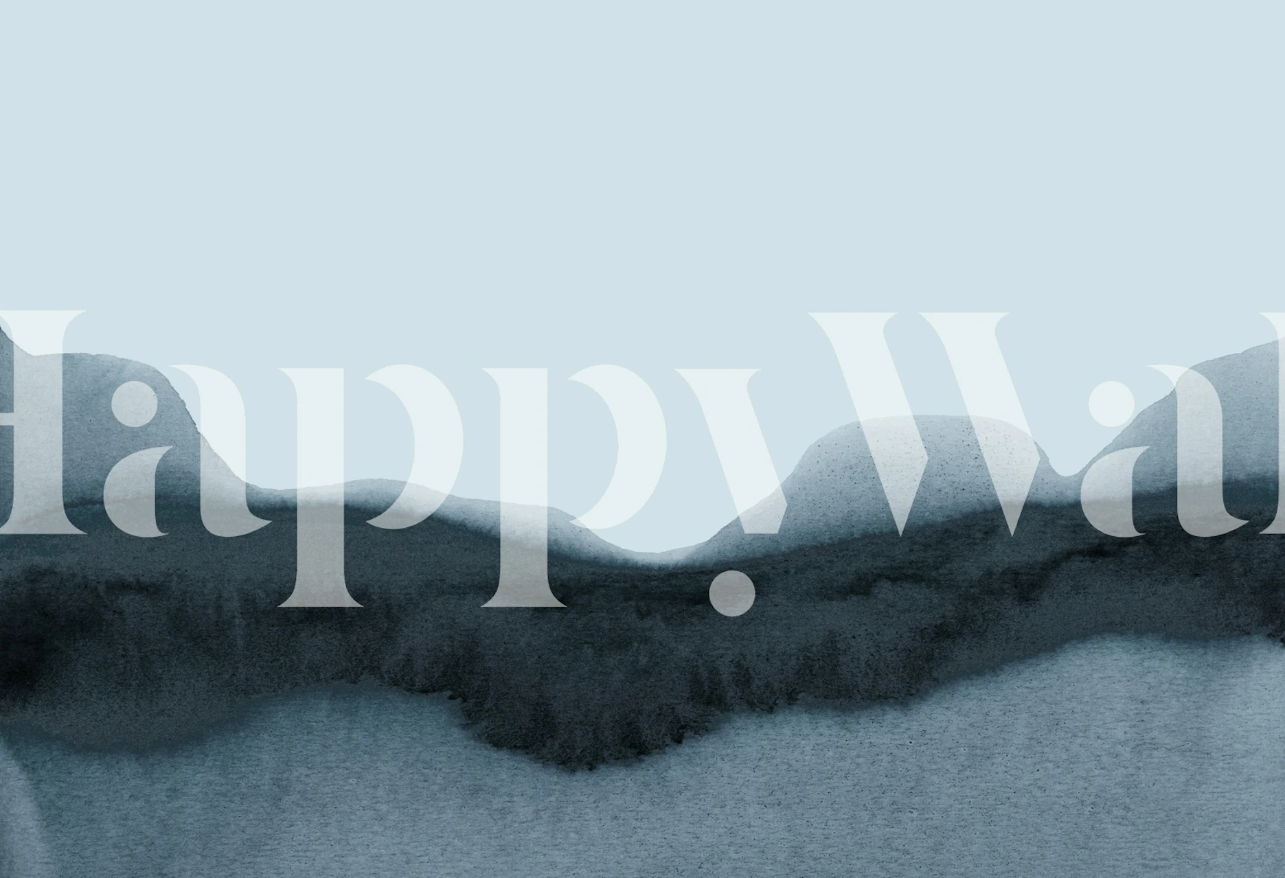 Watercolor mountains in blue and gray tones wallpaper