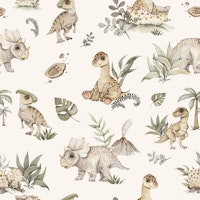 Baby Dino World cream big wallpaper