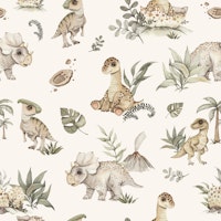 Baby Dino World cream small tapeta
