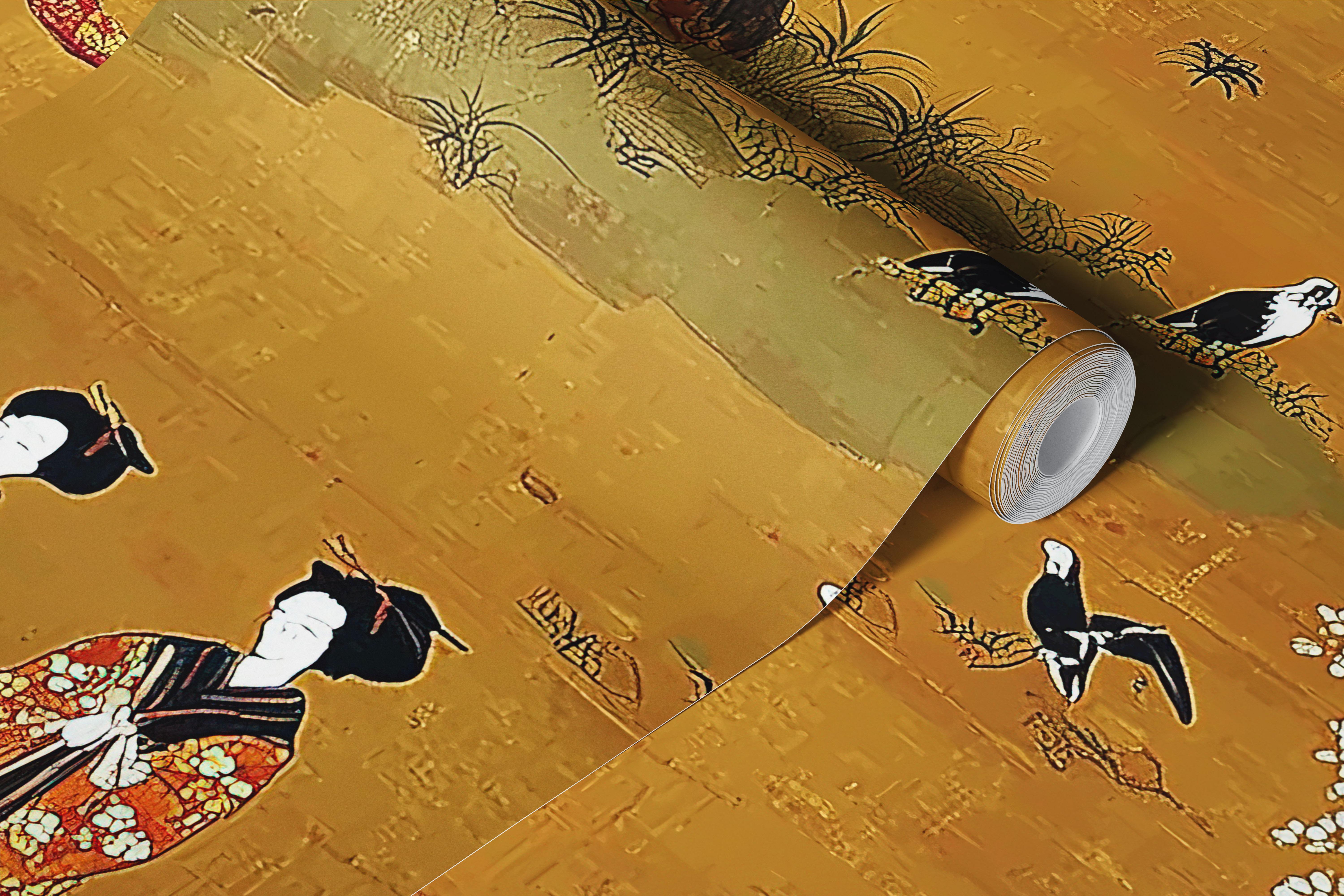 Tapeta Elegant Springtime z kwiatami w pokoju.