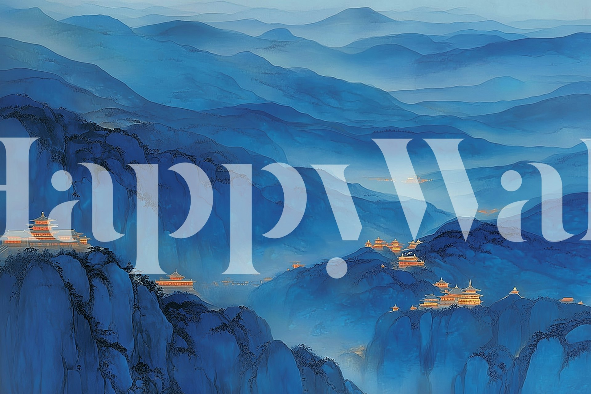 Papier peint Blue Mountain Serenity dans une pièce