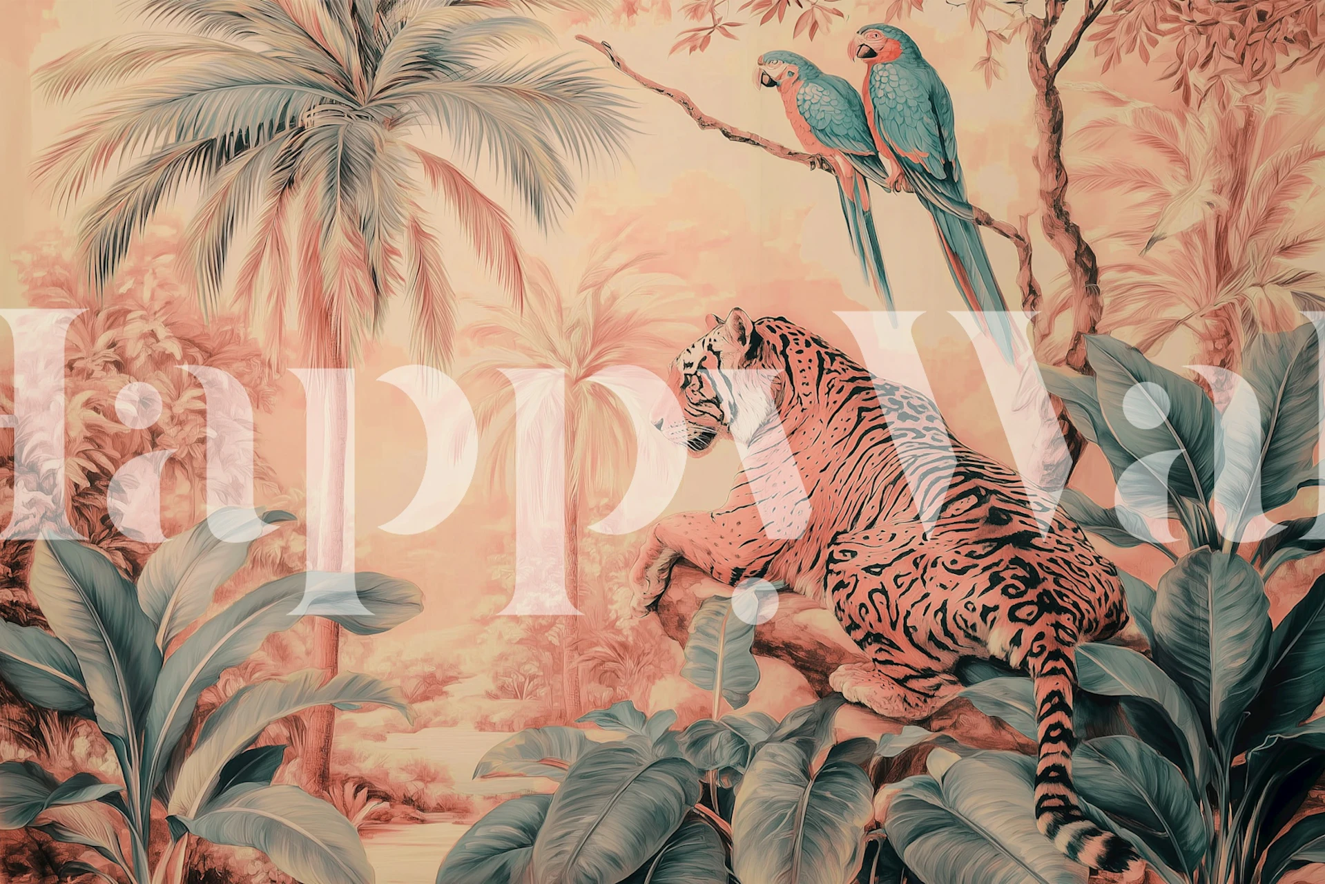 Soft Jungle Serenity wallpaper in a room