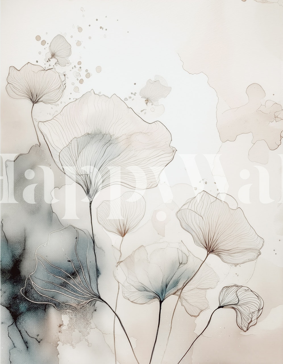 Delicate floral design with soft pastel colors in artistic style wallpaper