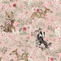 Pink Forest Animals - pink big wallpaper