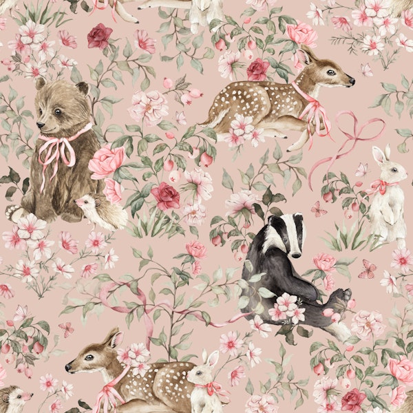 Pink Forest Animals - pink big