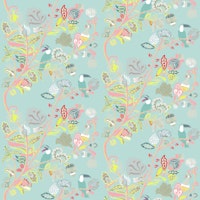 Toucans Indienne Teal Mural carta da parati