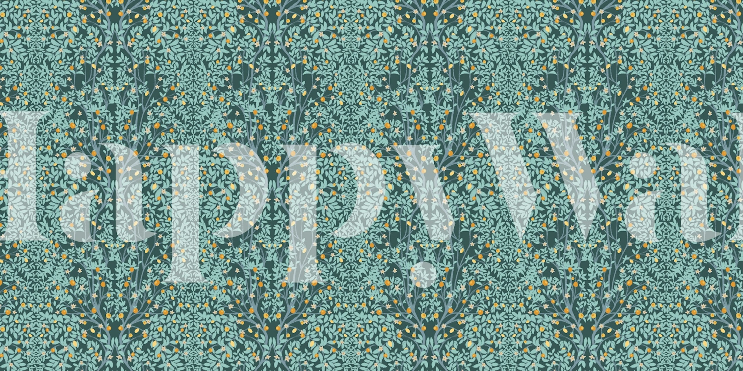 Berry Bush Dark Mural wallpaper in room