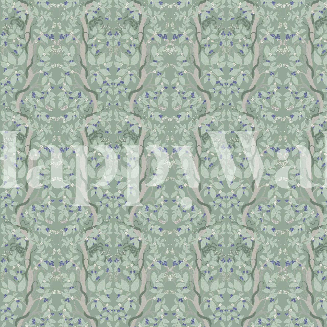 Blackberries in teal wallpaper displayed in a room