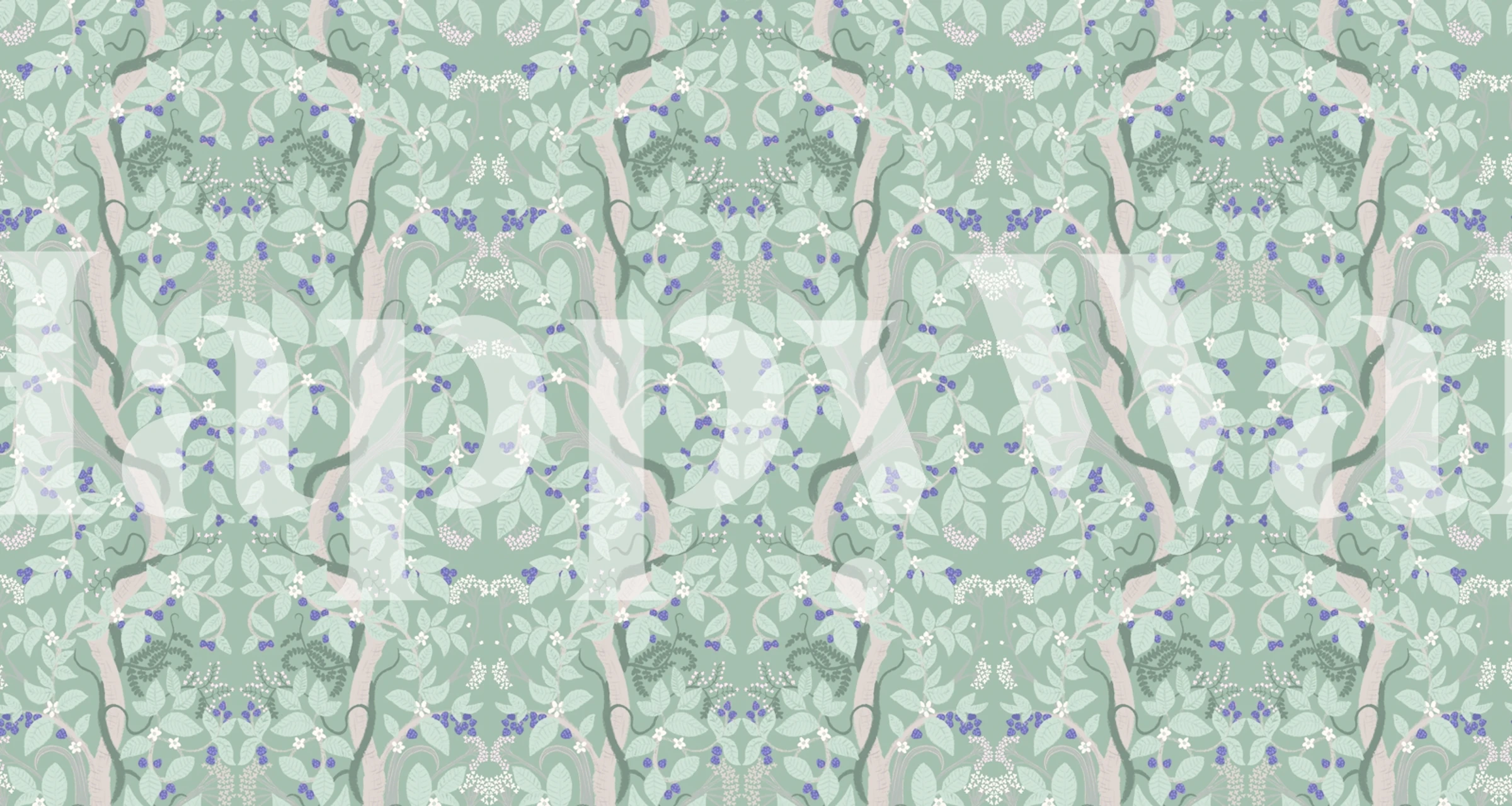 Blackberries in teal wallpaper displayed in a room