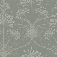 Art Nouveau Agapanthus - Sage Green wallpaper