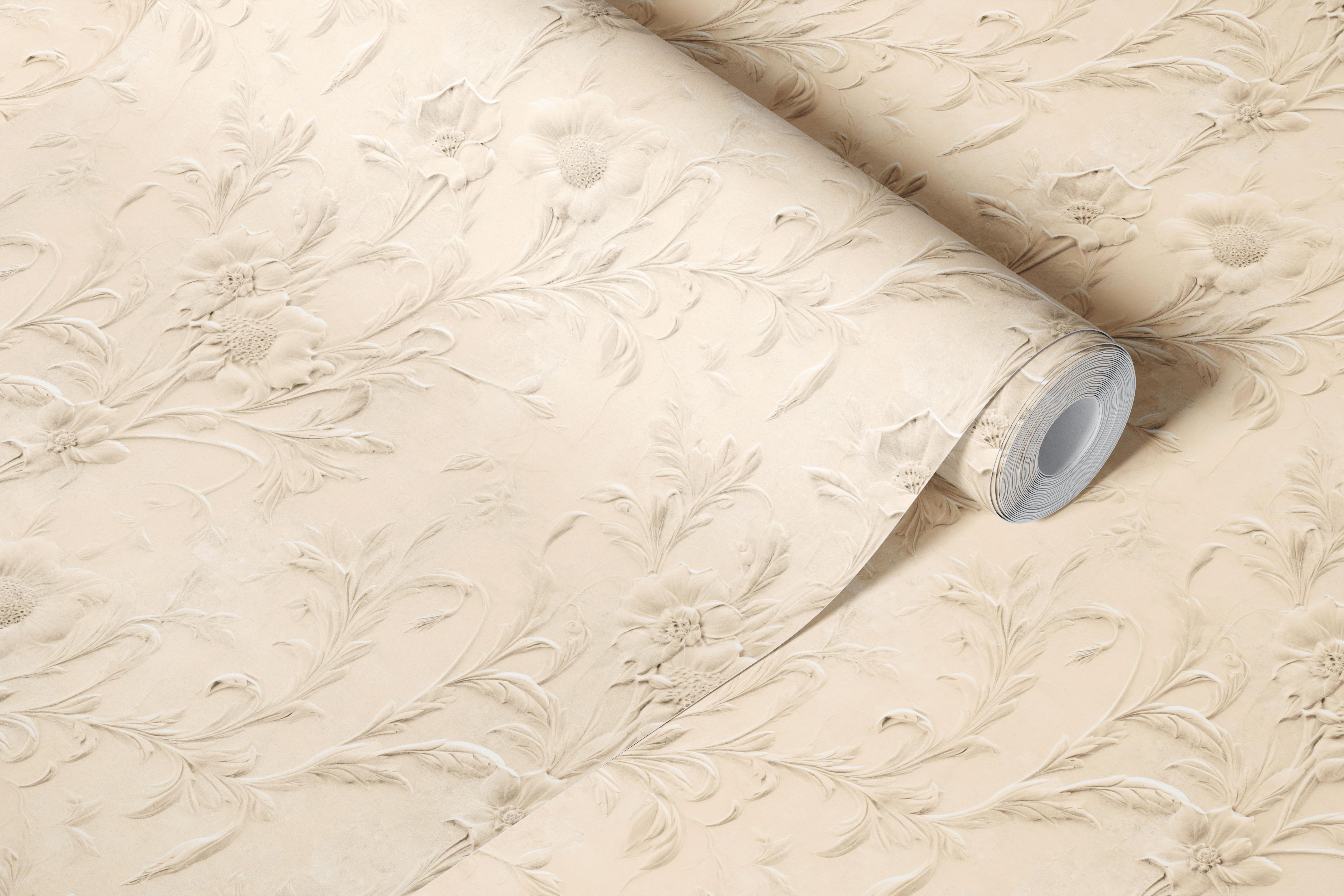 Tea Elegance Sand Relief wallpaper design