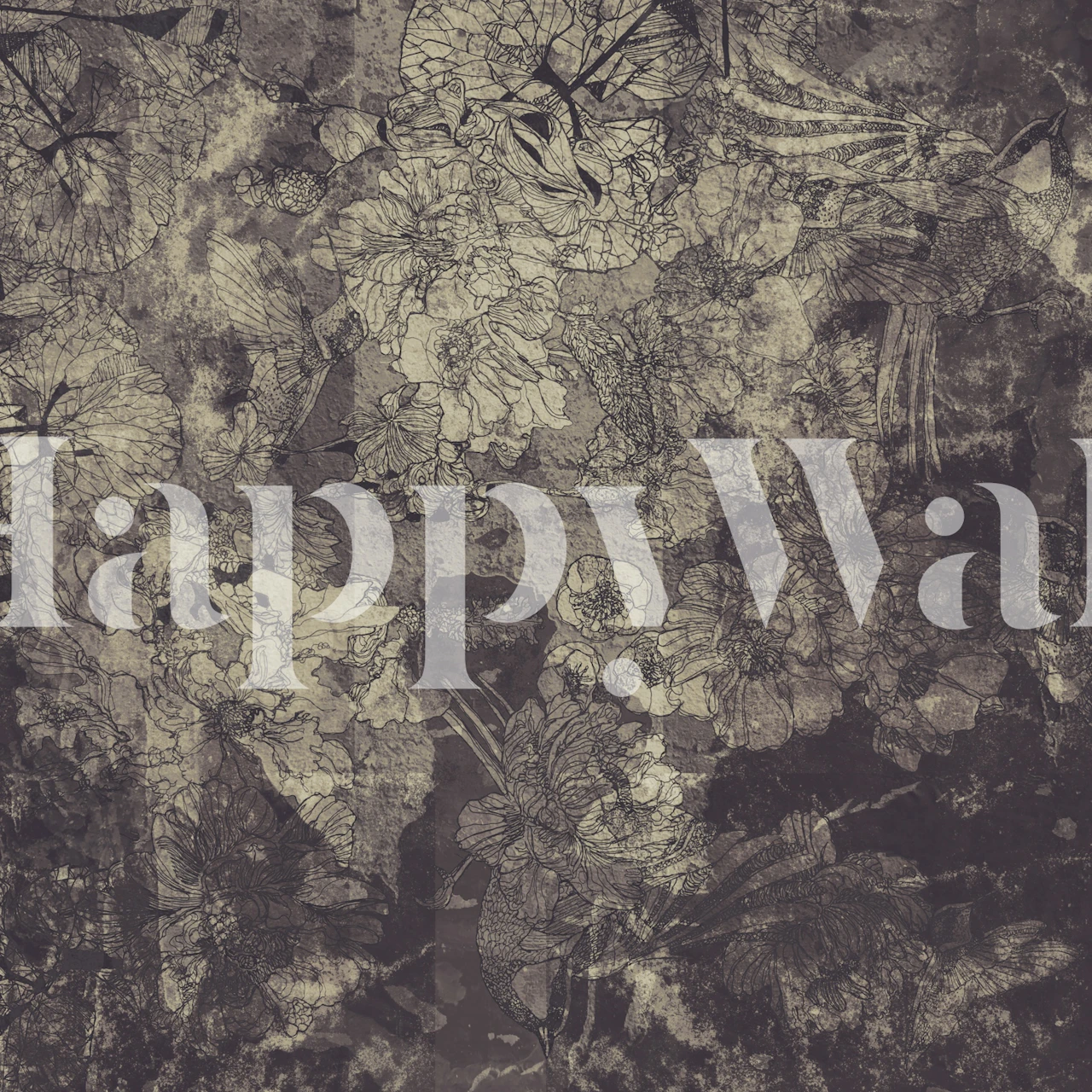 Faded Elegance Blossoms papier peint dans une pièce