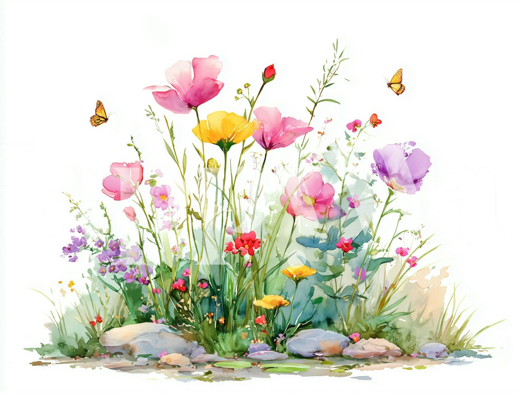 Ταπετσαρία Spring Meadow Bloom σε ένα δωμάτιο