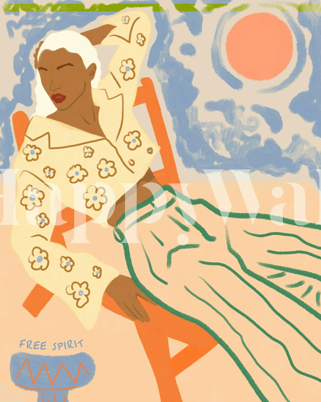 Free Spirited Bohemian ταπετσαρία σε ένα δωμάτιο