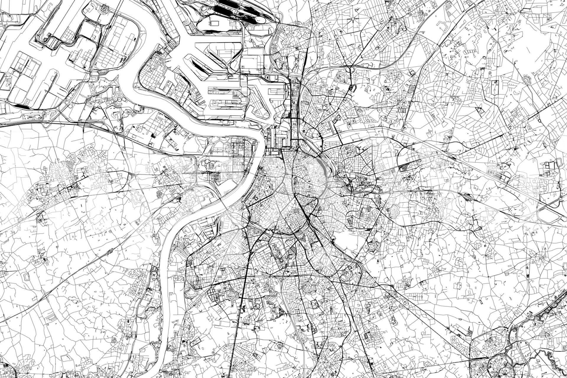 Ταπετσαρία Antwerp Map σε έναν σύγχρονο χώρο