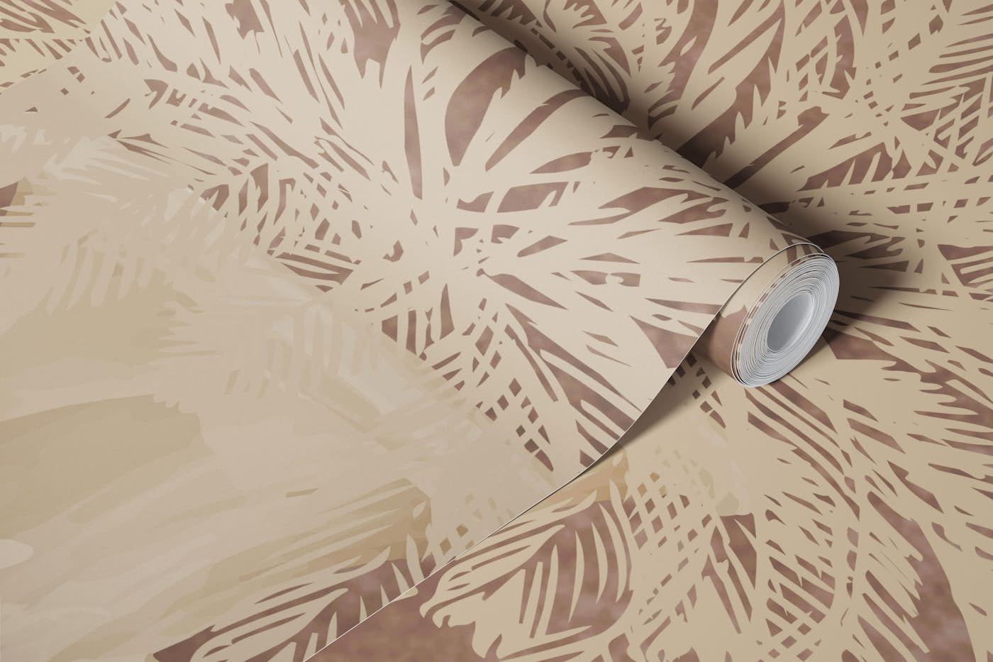 Vintage Urn with Palm Tree - Terracotta wallpaper roll