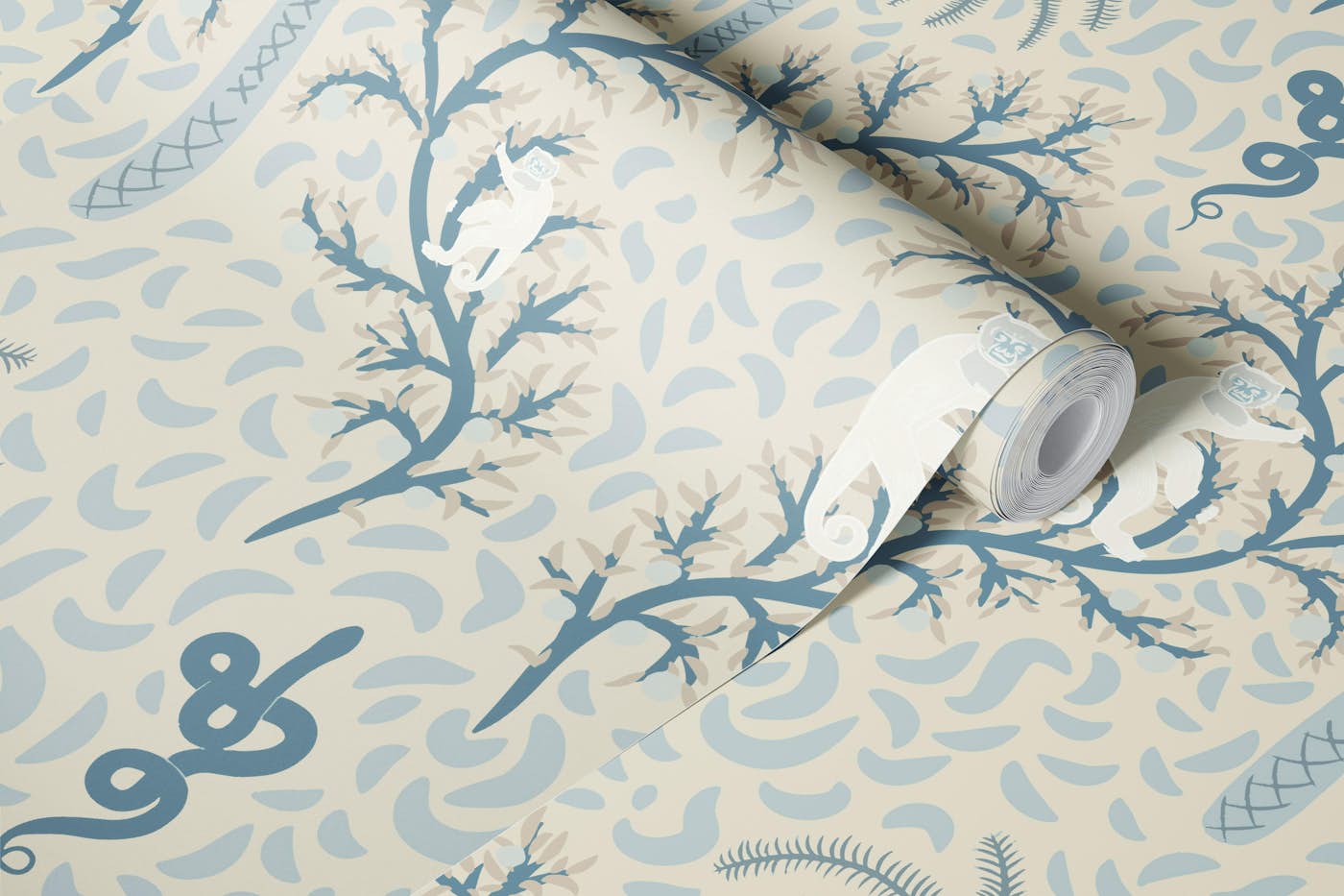 Paradise Snakes In Beige wallpaper roll