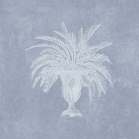Vintage Urn with Palm Tree - Dove Blue wallpaper