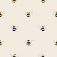 Little Bees on Beige Small Bee Pattern behang